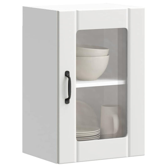 HKH Armário de Parede de Cozinha Porta em Vidro Lucca - Branco