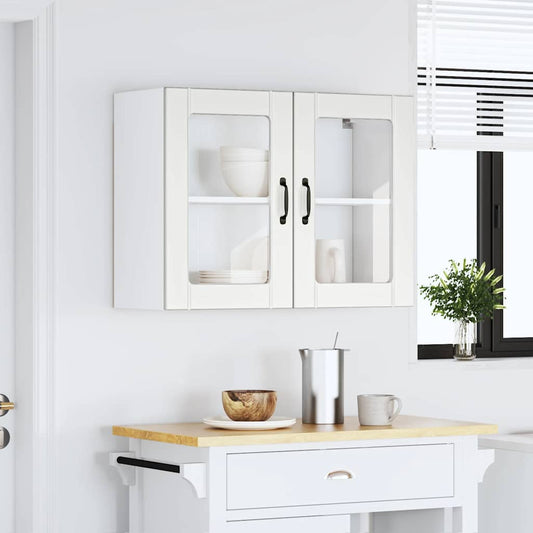 HKH Armário de Parede de Cozinha Porta em Vidro Lucca - Branco