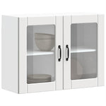 HKH Armario de Pared de Cocina Puerta de Cristal Lucca - Blanco