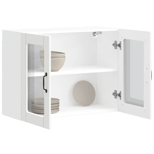 HKH Armário de Parede de Cozinha Porta em Vidro Lucca - Branco