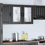 HKH Armário de Parede de Cozinha Porta em Vidro Lucca - Preto