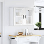 HKH Armário Parede de Cozinha Porta em Vidro Lucca Brilhante - Branco