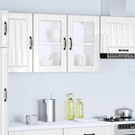 HKH Armário Parede de Cozinha Porta em Vidro Lucca Brilhante - Branco