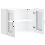 HKH Armário Parede de Cozinha Porta em Vidro Lucca Brilhante - Branco