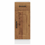 Mueble bajo de cocina HKH Porto de madera envejecida