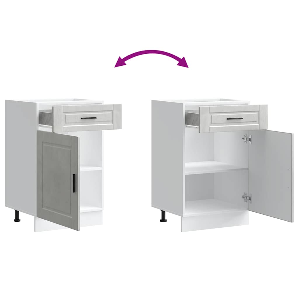 Mueble Bajo Cocina Oporto de Cemento - Gris
