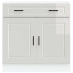 HKH Armario Bajo Cocina Oporto Brillante - Blanco