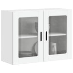 HKH Armário de Parede de Cozinha com Porta de Vidro Porto - Branco