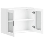 HKH Armário de Parede de Cozinha com Porta de Vidro Porto - Branco
