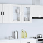 HKH Armário de Parede de Cozinha com Porta de Vidro Porto - Branco