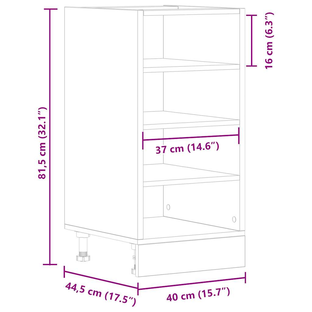 HKH Mueble Bajo Riga - 40x44,5x81,5cm - Blanco