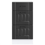 HKH Mueble bajo de cocina Lucca en Negro