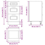 HKH Mueble bajo de cocina Kalmar de madera artificial blanca