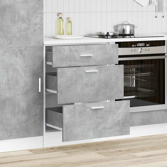 HKH Armário Base Cozinha Lyon em Betão - Cinzento