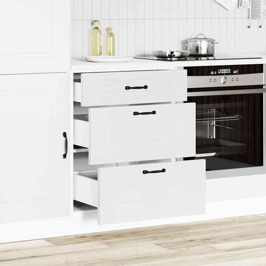 HKH Armário de Cozinha Baixo Kalmar em Madeira Artificial Branca