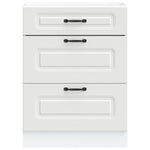 HKH Mueble bajo de cocina Kalmar de madera artificial blanca