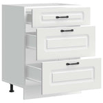 HKH Mueble bajo de cocina Kalmar de madera artificial blanca