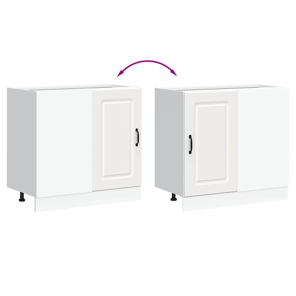 HKH Mueble bajo de cocina Kalmar de madera artificial blanca