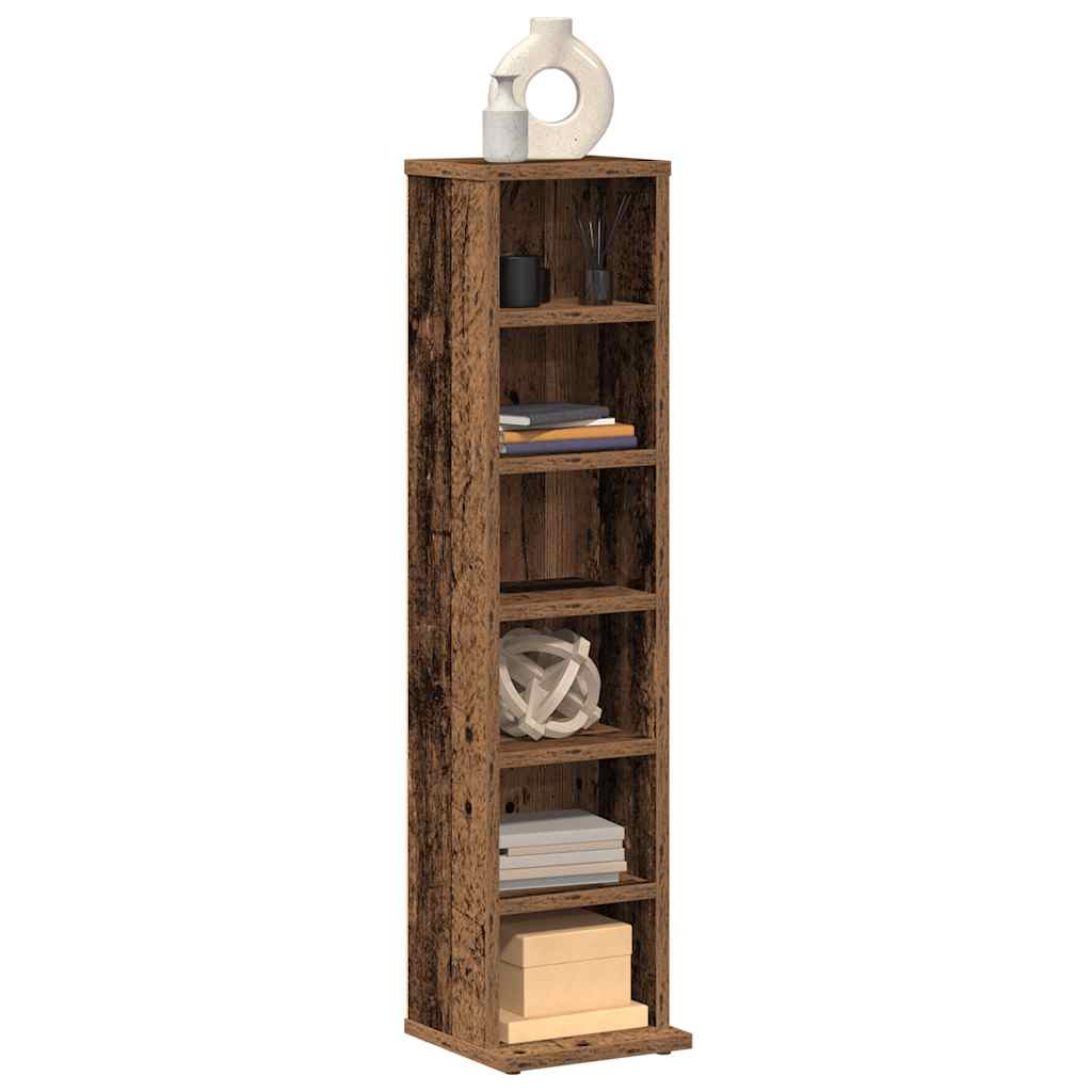 HKH Mueble para CD de Madera Antigua Tallada - 21x20x88 Cm