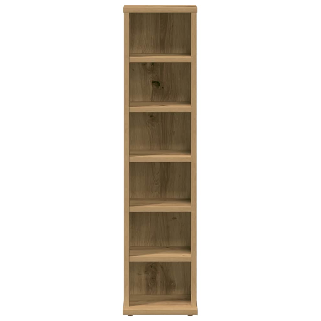 HKH Armario para CD de aglomerado de madera de roble artesanal - 21x20x88 Cm