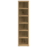 HKH Armario para CD de aglomerado de madera de roble artesanal - 21x20x88 Cm