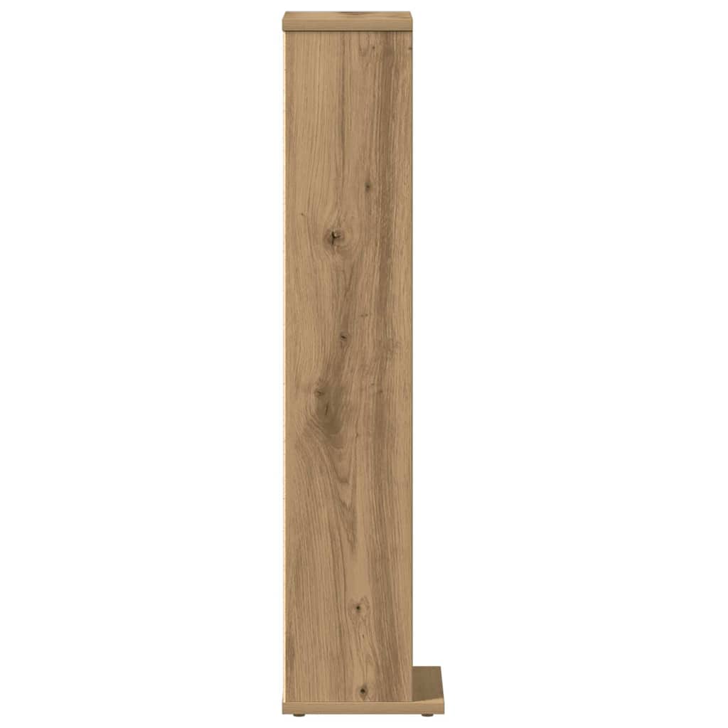 HKH Armario para CD de aglomerado de madera de roble artesanal - 21x20x88 Cm