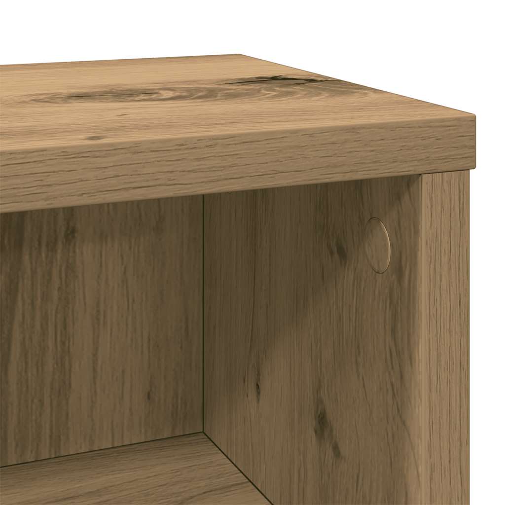 HKH Armario para CD de aglomerado de madera de roble artesanal - 21x20x88 Cm