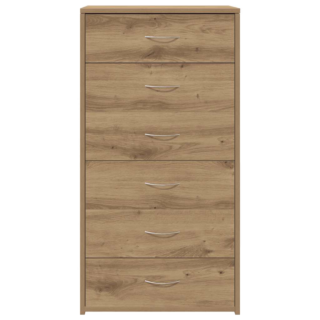 HKH Aparador en derivados de madera 50 X 34 X 96 Cm - Roble Artesanal