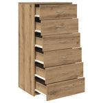 HKH Aparador en derivados de madera 50 X 34 X 96 Cm - Roble Artesanal