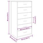 HKH Aparador en derivados de madera 50 X 34 X 96 Cm - Roble Artesanal
