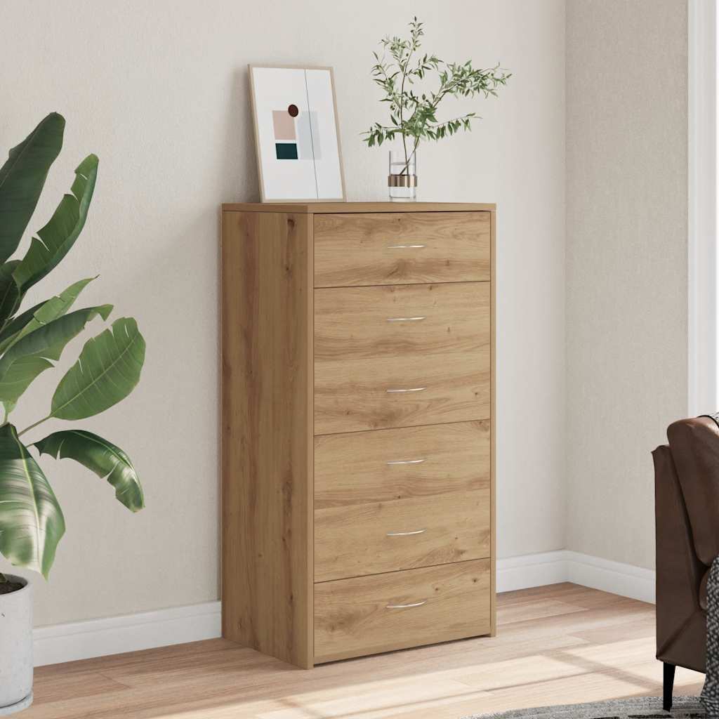 HKH Aparador en derivados de madera 50 X 34 X 96 Cm - Roble Artesanal
