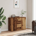 HKH Aparador em derivados de Madeira com 2 Portas e 4 Gavetas 88 X 30 X 64 Cm - Madeira Velha