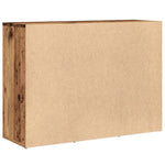 HKH Aparador em derivados de Madeira com 2 Portas e 4 Gavetas 88 X 30 X 64 Cm - Madeira Velha