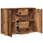 HKH Aparador em derivados de Madeira com 2 Portas e 4 Gavetas 88 X 30 X 64 Cm - Madeira Velha