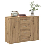 HKH Aparador en derivados de madera con 2 Puertas y 4 Cajones 88 X 30 X 64 Cm - Roble Artesanal