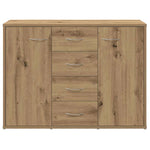 HKH Aparador en derivados de madera con 2 Puertas y 4 Cajones 88 X 30 X 64 Cm - Roble Artesanal