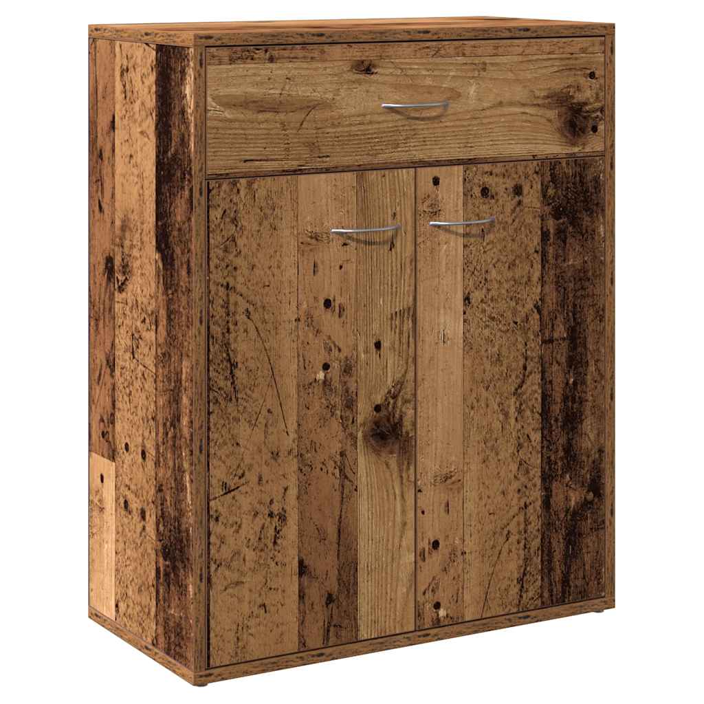 HKH Aparador Clásico de derivados de Madera con 2 Puertas y 1 Cajón 60 X 30 X 75 Cm - Madera Vieja