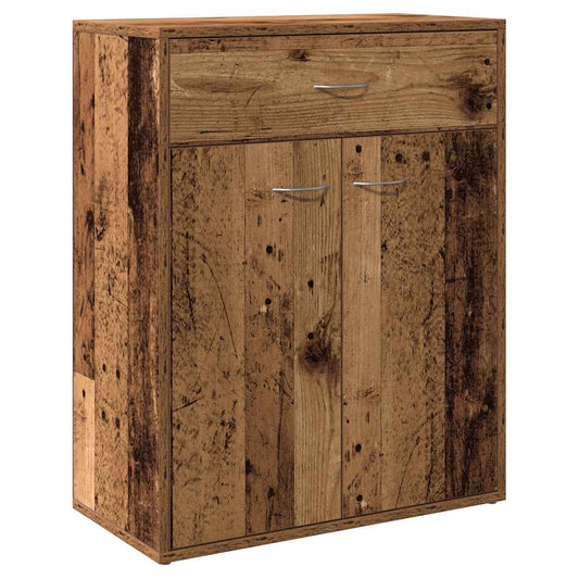 HKH Aparador Clássico em derivados de Madeira com 2 Portas e 1 Gaveta 60 X 30 X 75 Cm - Madeira Velha