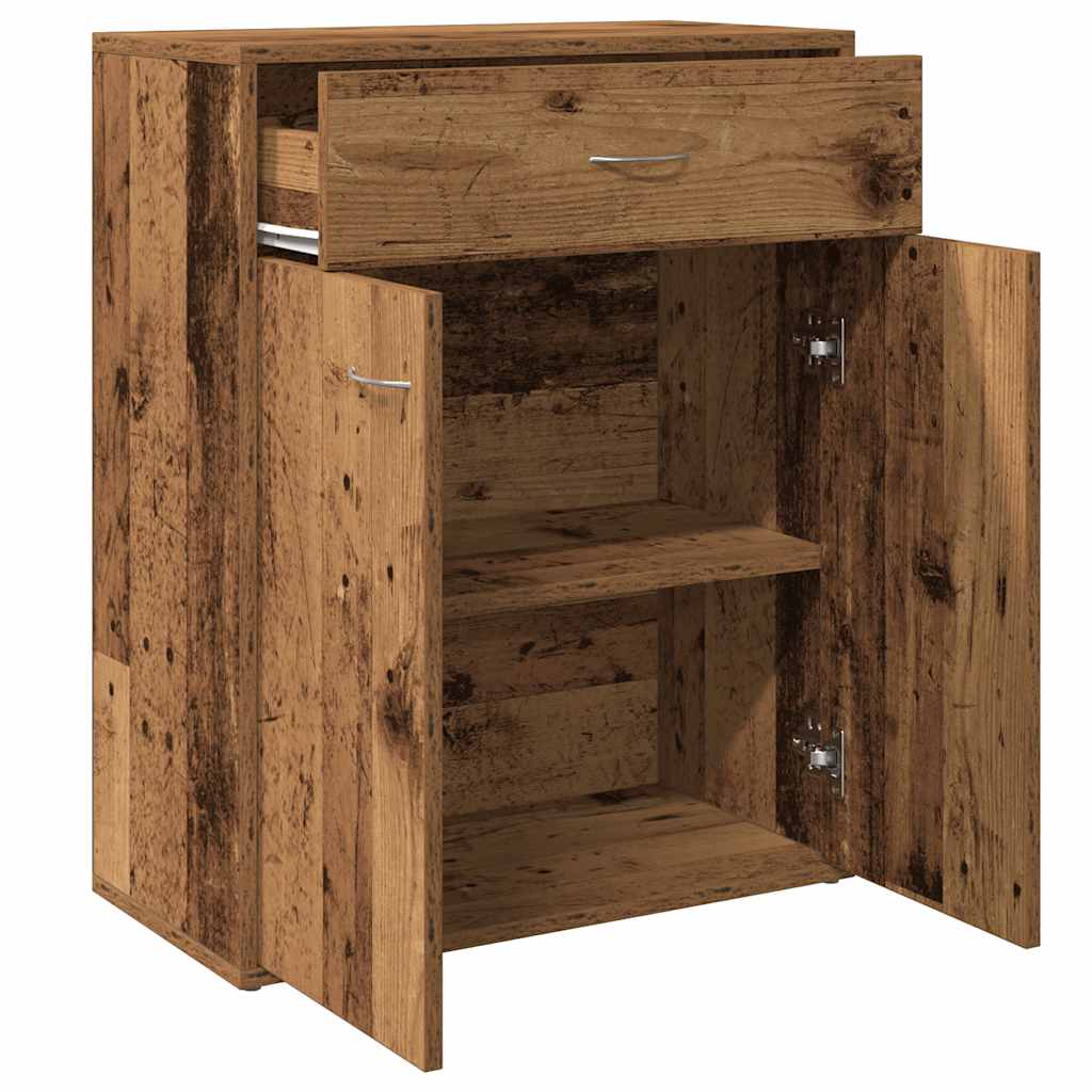 HKH Aparador Clássico em derivados de Madeira com 2 Portas e 1 Gaveta 60 X 30 X 75 Cm - Madeira Velha