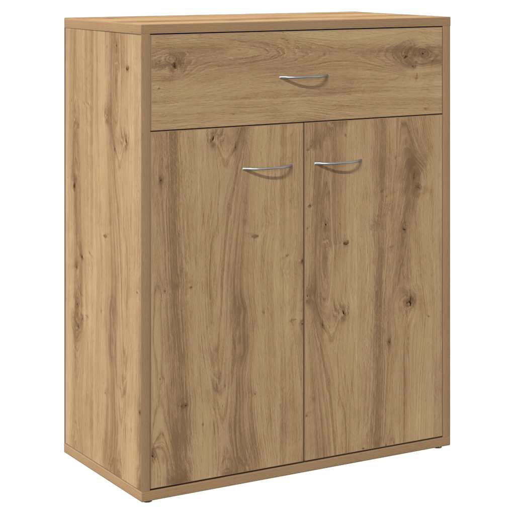 Aparador clásico HKH en derivados de madera con 2 puertas y 1 cajón 60 X 30 X 75 cm - Roble artesano