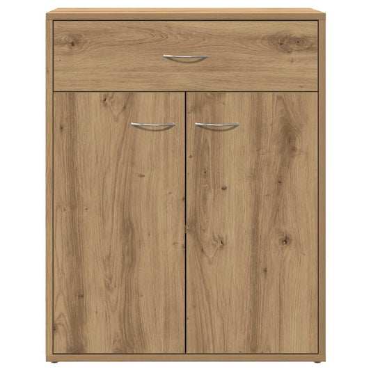 HKH Aparador Clássico em derivados de Madeira com 2 Portas e 1 Gaveta 60 X 30 X 75 Cm - Carvalho Artisiano