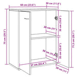 HKH Aparador Clásico en Derivados de Madera 60 X 30 X 75 Cm - Roble Artesano