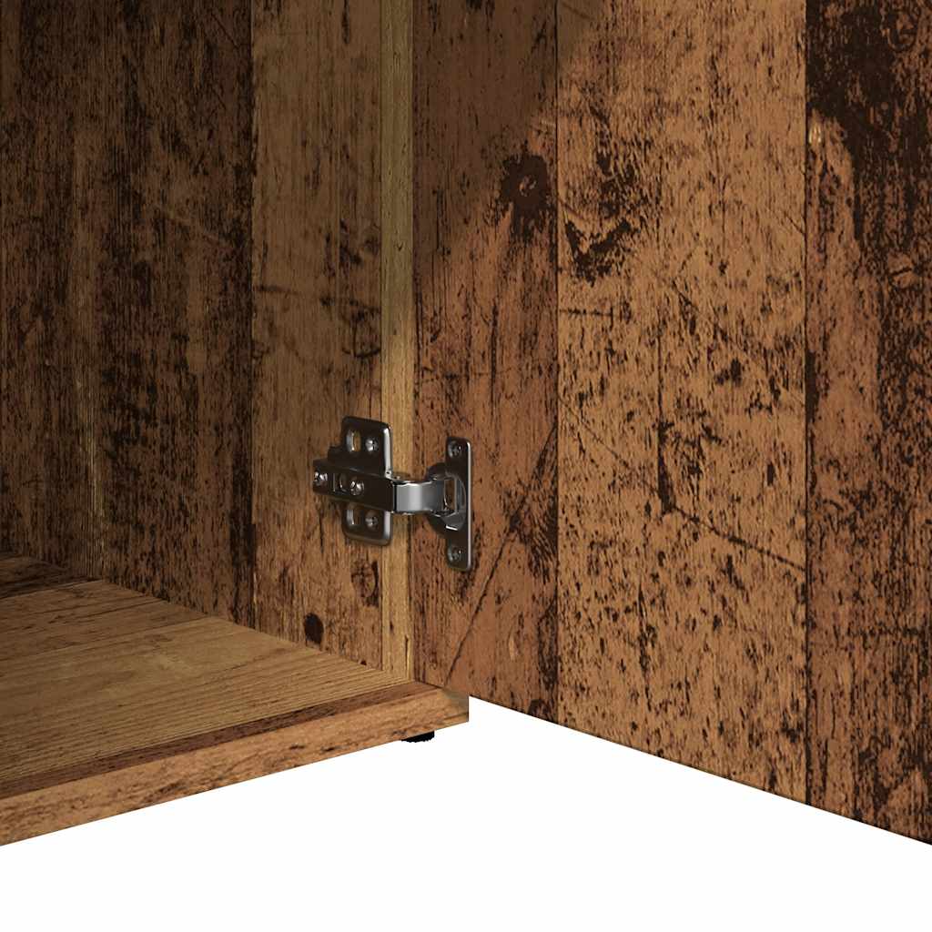 HKH Aparador Clássico em derivados de Madeira, Ferro com 3 Portas e 2 Gavetas 91 X 29,5 X 75 Cm - Madeira Velha