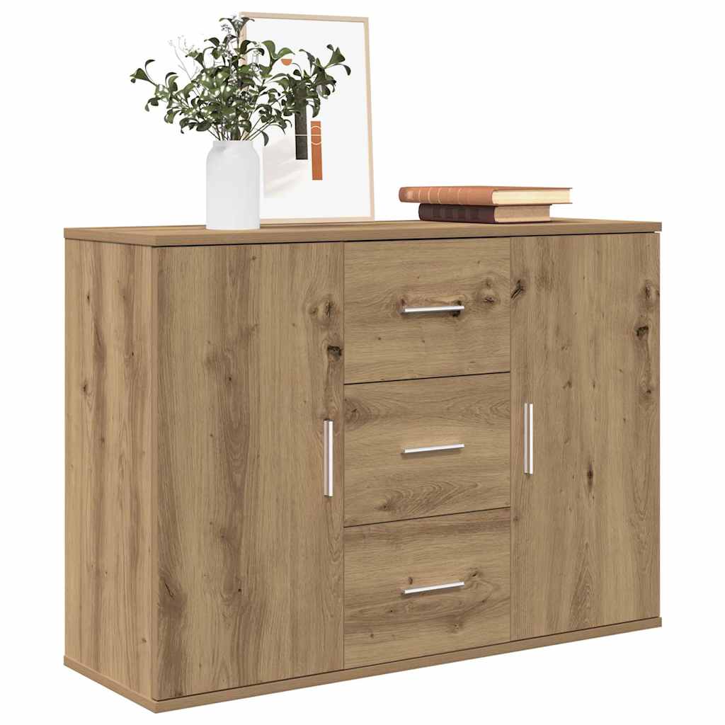 Aparador Clásico HKH en derivados de Madera, Metal 90 x 29,5 x 65 cm - Roble Artesano