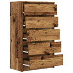 HKH Cajonera Alta de derivados de Madera 60 X 36 X 103 Cm - Madera Envejecida