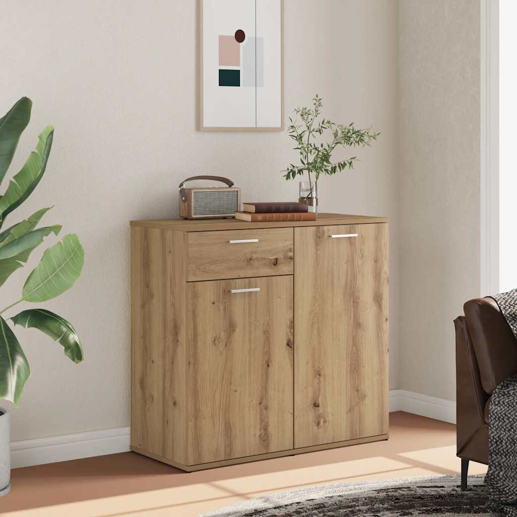 Aparador HKH en derivados de madera 80 x 36 x 75 cm - Roble artesanal