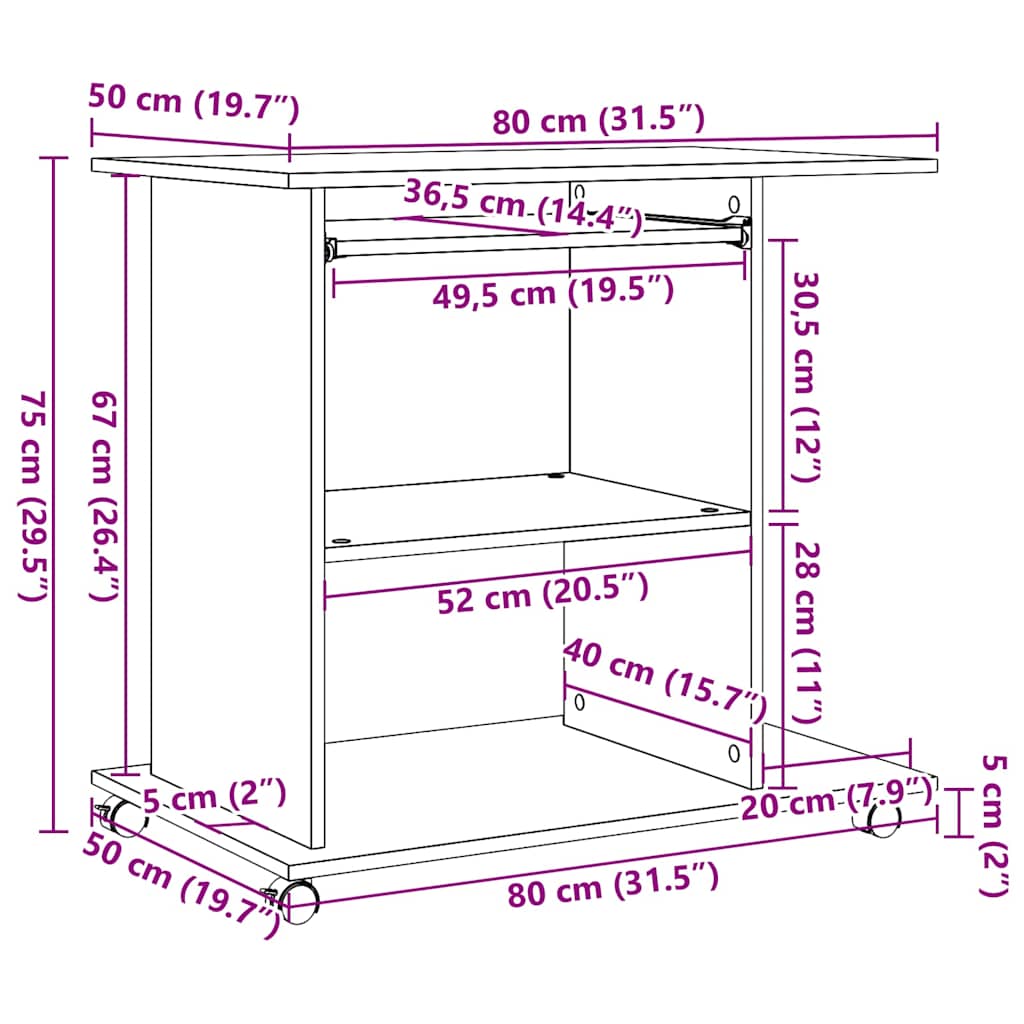 HKH Escritorio de Computadora de Madera Contrachapada - Vieja