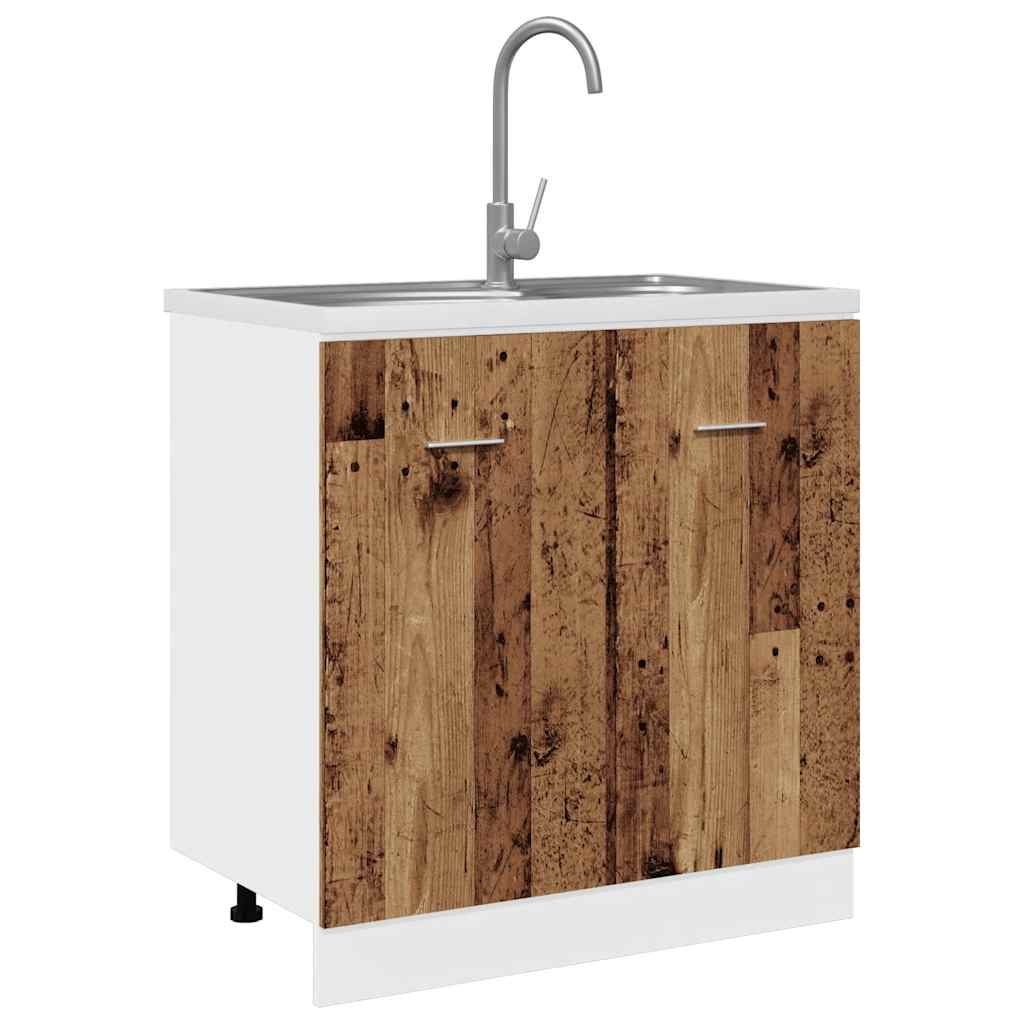 Mueble bajo de fregadero HKH Lyon en madera envejecida