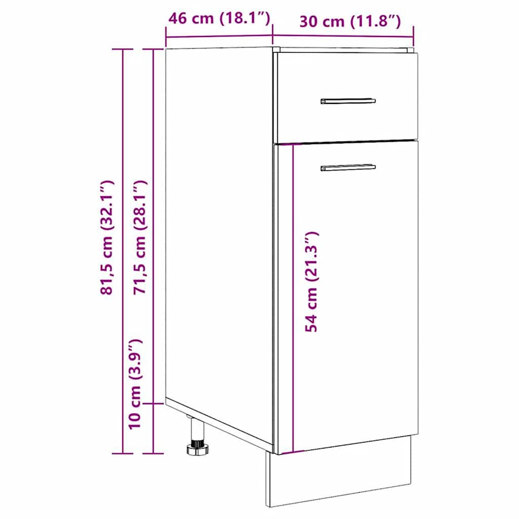 HKH Mueble Bajo C/ Cajones Lyon en Roble Artesanal