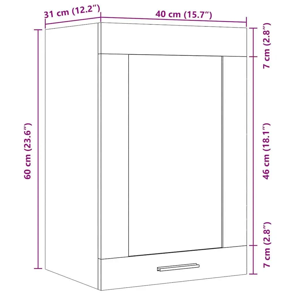 HKH Armário Suspenso Lyon em Carvalho Artisiano - 40x31x60cm